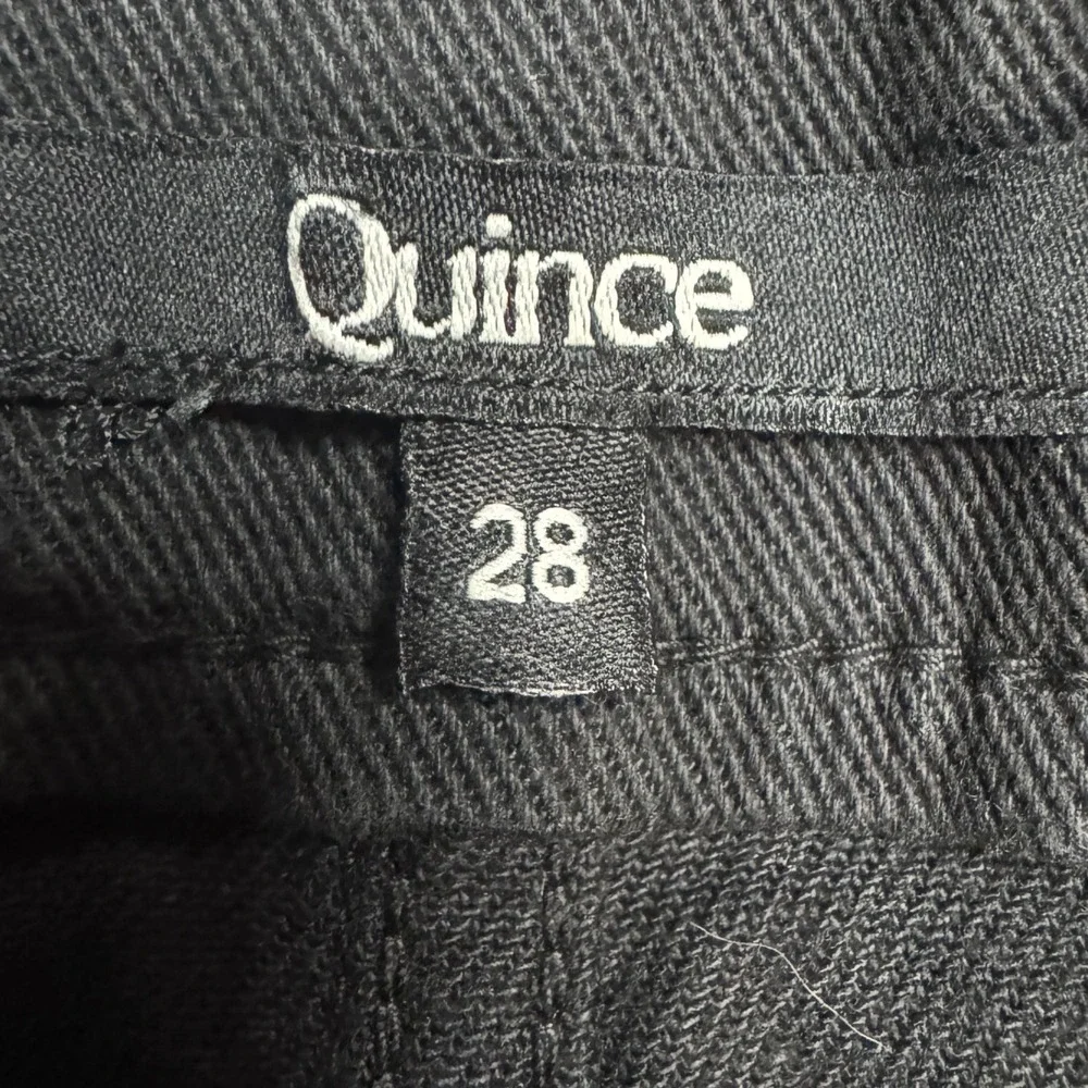 Quince Women's Black Crop Pants 28 High Rise Wide Leg Utility Pockets Casual - Picture 5 of 9